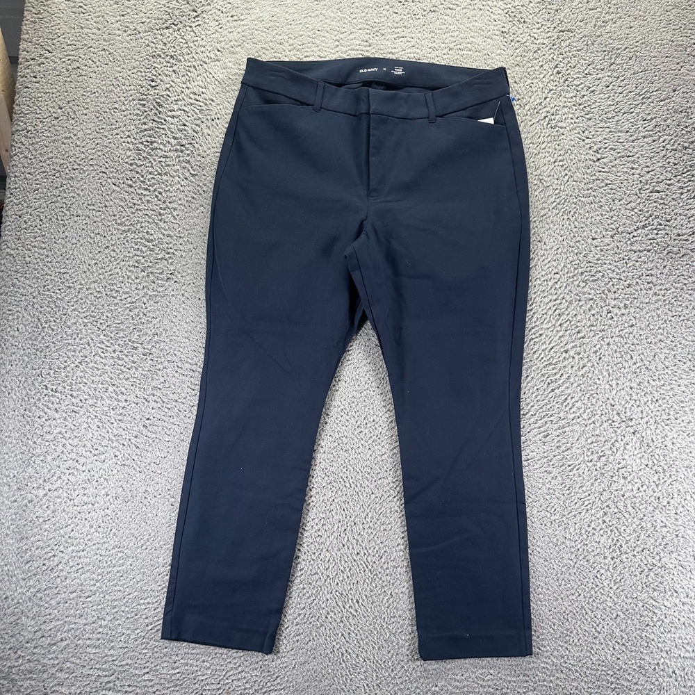 Old Navy Pixie Pant Women's 16 Blue Cotton Ankle Skinny High Rise Preppy Stretch
